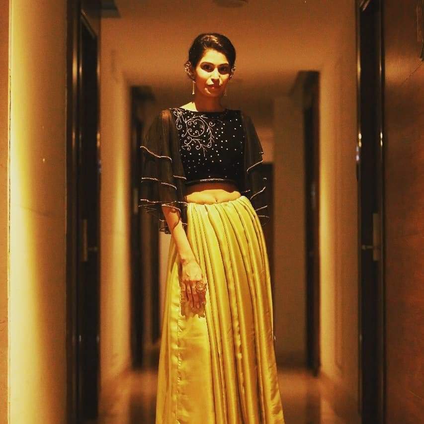 A woman wearing a Lehenga